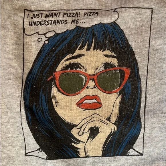 Re/Done Gray Pizza Sweatshirt - Picture 2 of 6